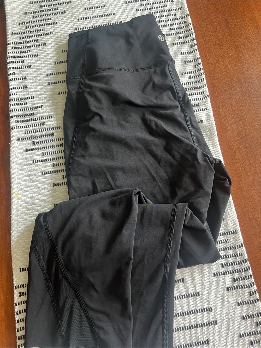 lululemon Black Performance Leggings with Reflective Logo